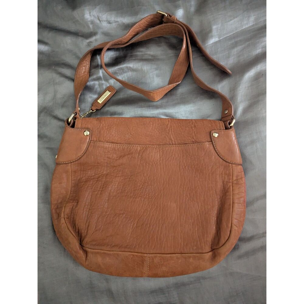 Cole Haan Leather Crossbody Bag Cognac Tan - Adjustable Strap - Picture 2 of 8